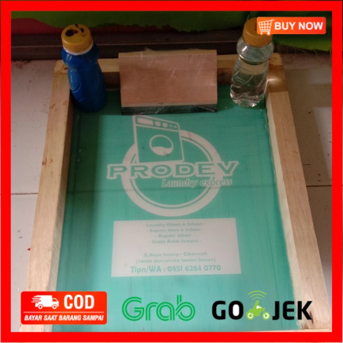 

(BISA COD) Paket scren+afdruk,rakel,tinta,m4