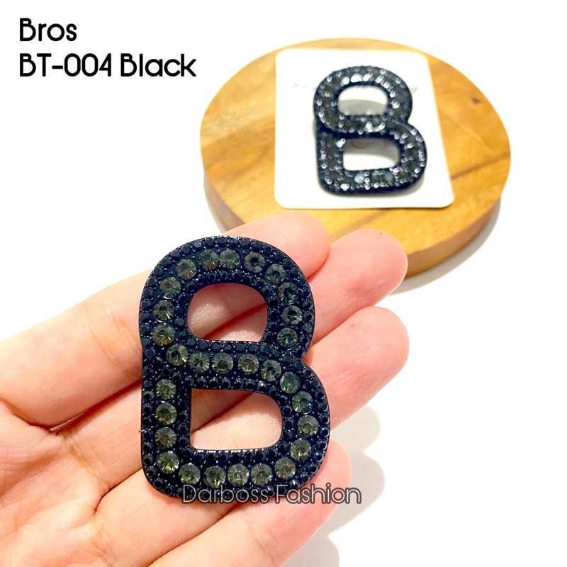 (part 1) Bros Jilbab / Bros Bahu / Bros Dada / Bros Dagu / Bros Kecil / Brooch / Bros Pin / Bros Mewah / Bros Premium / Bros Mutiara / bros button / bros B-BT-004 Black