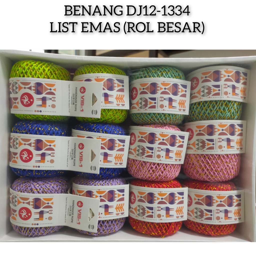 benang rajut polyester roll besar emas diameter besar satuan