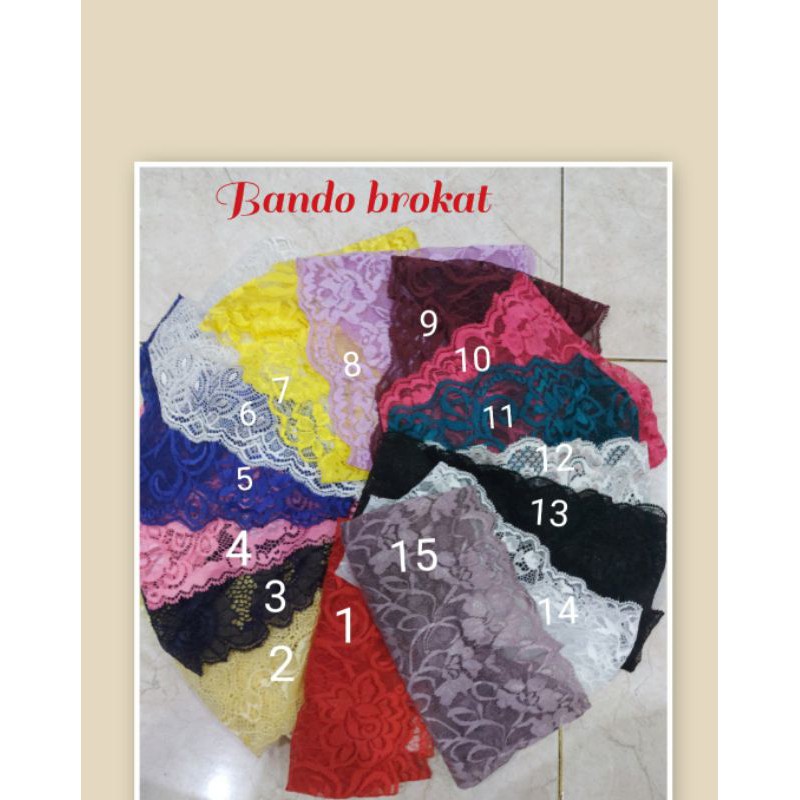 Bandana brokat,inner ciput,dalaman kerudung