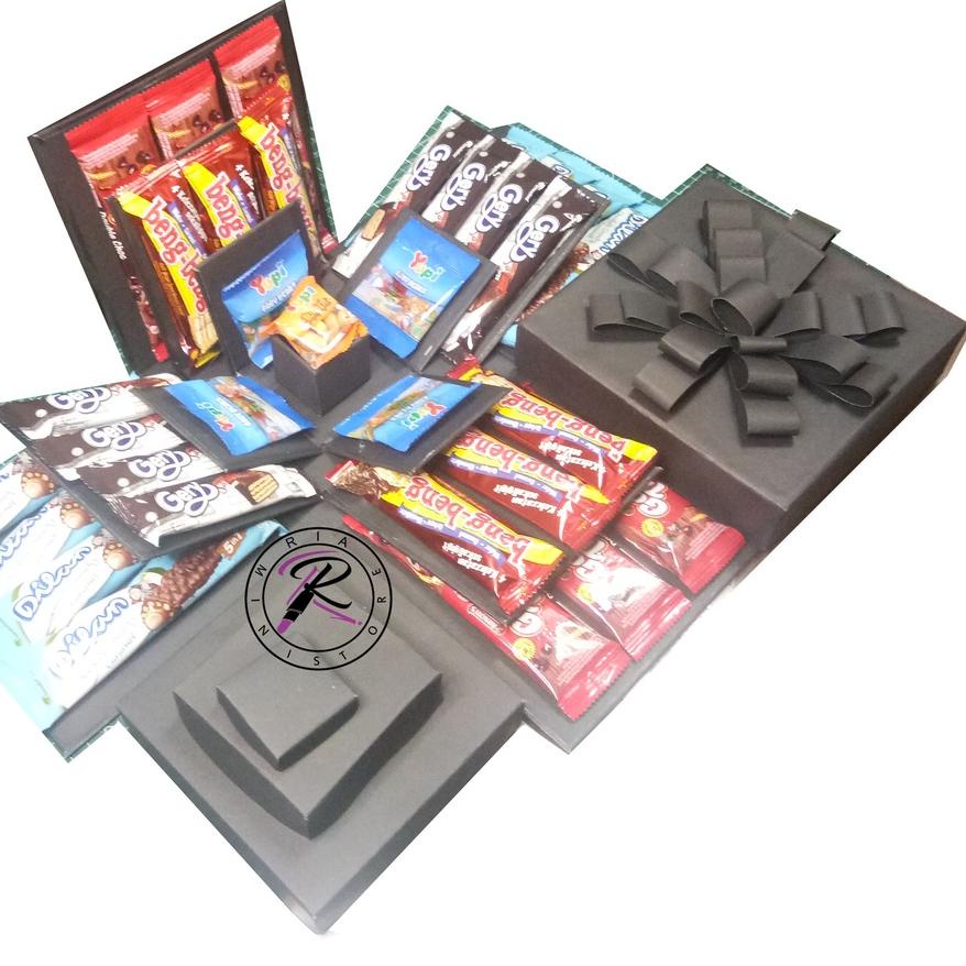 

➾ Explosion Box Snack Box Kado Unik Hampers Box Snack Box 3 Layer 1 kotak kecil 17x17cm ➤