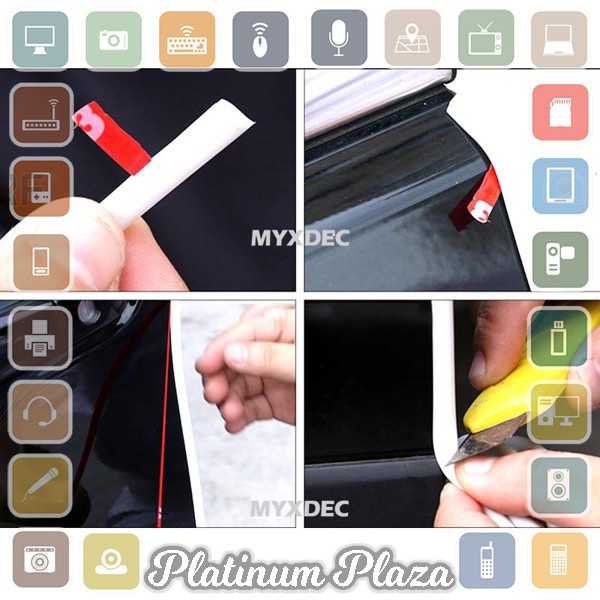 KAHNOS Rubber Strip Dekorasi Pintu Mobil Anti Collision 5M - QW556`FMO1ZD- Black