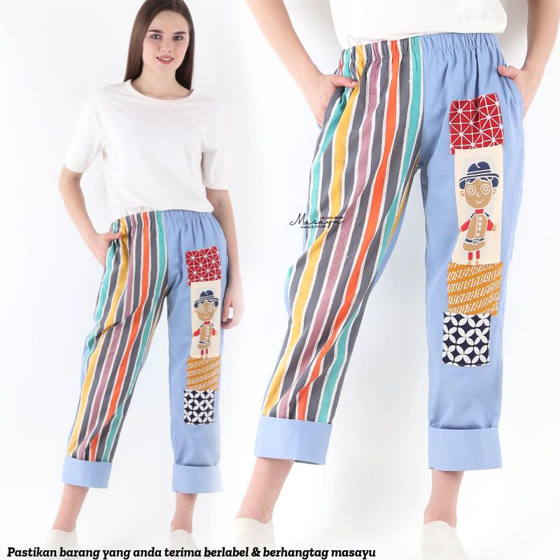 batik jeans simbok lurik celana baggy masayu batik