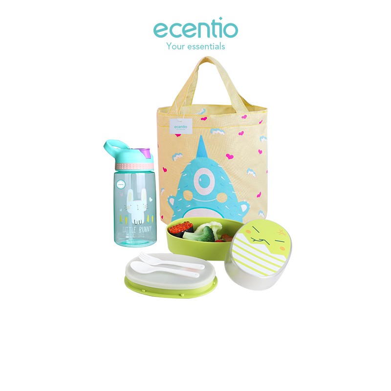 

Ecentio Anak-anak lunch box set/kotak bekal/anak Sippy Cup/tas bekal/free sendok&garpu/BPA FREE