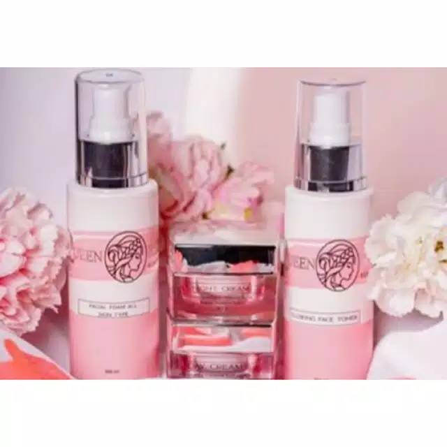 QUEEN RSD SKIN  GLOW Paket Wajah Queen Glowing BPOM FREE POUCH CANTIK