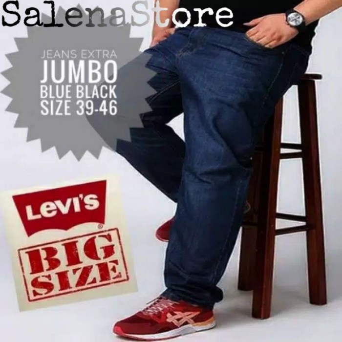 raamaa16 CELANA JEANS PRIA BIG SIZE/JUMBO CELANA JEANS LEVIS 505 39-44 - Hitam, 38 mrh