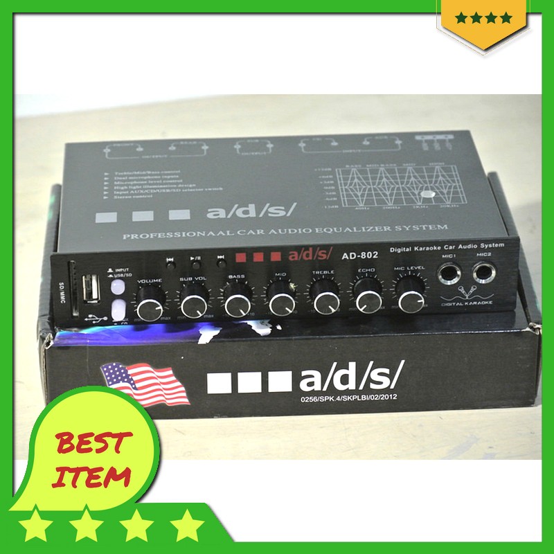 equalizer mobil parametrik pre amp ads ad 802 equalizer variasi audio mobil original murah terbaik