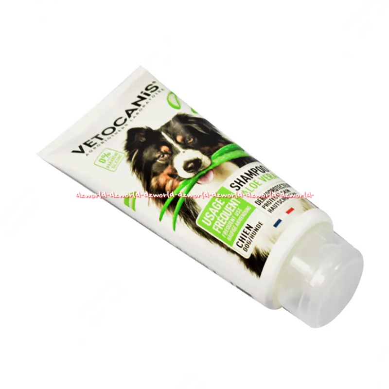 Vetocanis 300ml Dog Shampo Anjing Aloe Vera Derma Protector Vanille Bulu Panjang Untuk Kulit Aroma Lidah Buaya Vanilla Vetocani Vetokanis Doggy