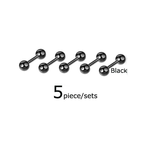 Wholesale 5piece Stainless Steel Dumbbell Double Ball Earrings Stud Helix Pinna Tragus Piercing 16G