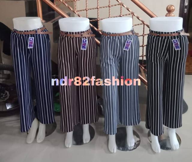 Celana Kulot Panjang motif salur ABG dewasa-1