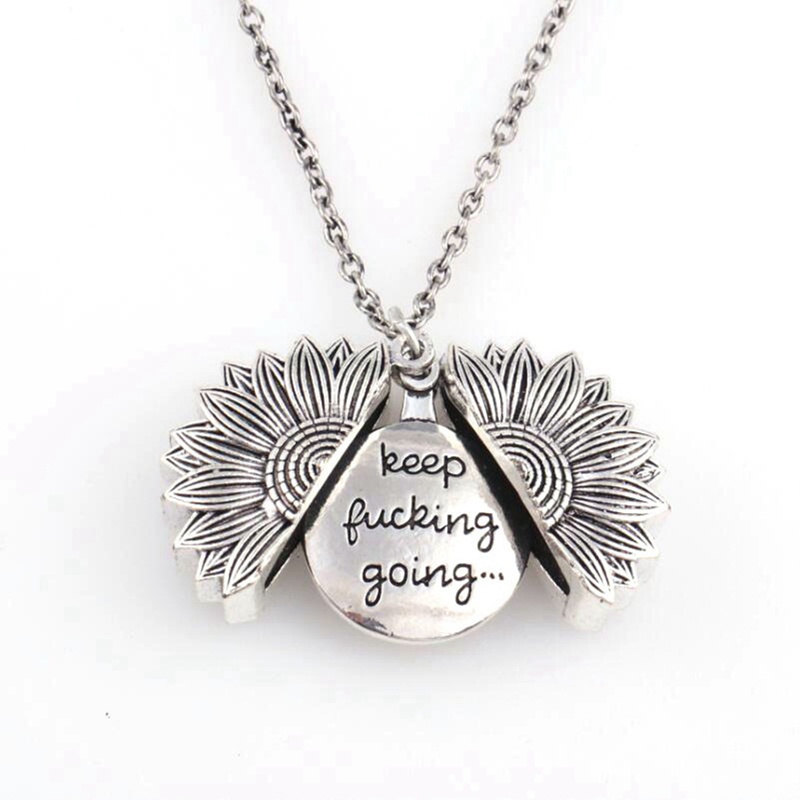 Retro Sunflower Lettering You Are My Sunshine Chain Short Clavicle Chain Necklace Gifts