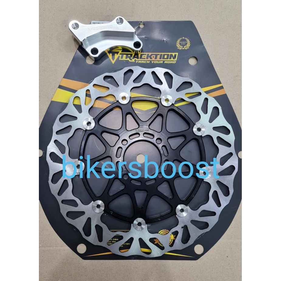 Disc Cakram piringan depan Tracktion Yamaha Jupiter 300 mm CNC Tracktion plus braket Black