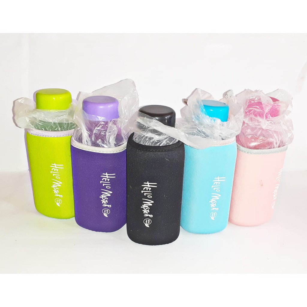 Botol Minum Generation 2 Hello Master Dengan Pouch Busa full collor