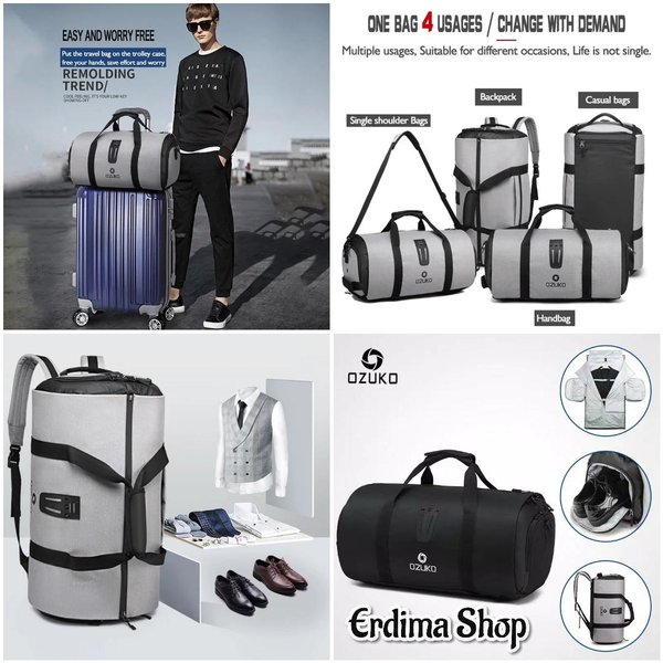 miliki OZUKO Tas Travel Multifungsi Kapasitas Besar Tahan Air Original Limited