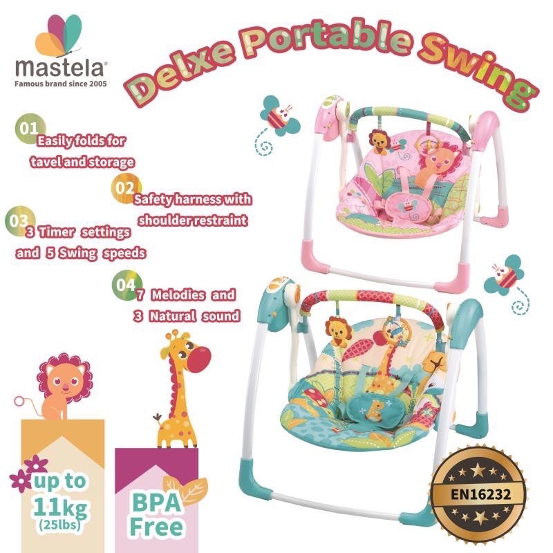 mastela deluxe portable swing