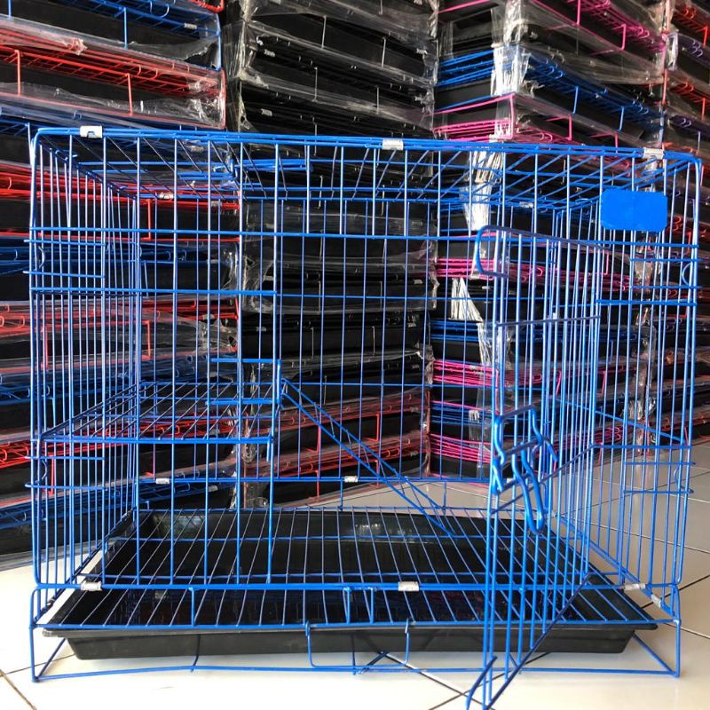 KANDANG KUCING TINGKAT 1 UKURAN 60-Biru