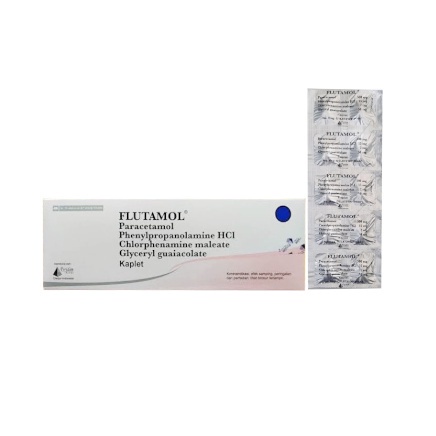 FLUTAMOL STRIP Obat Demam Batuk Pilek Flu 10 Tablet