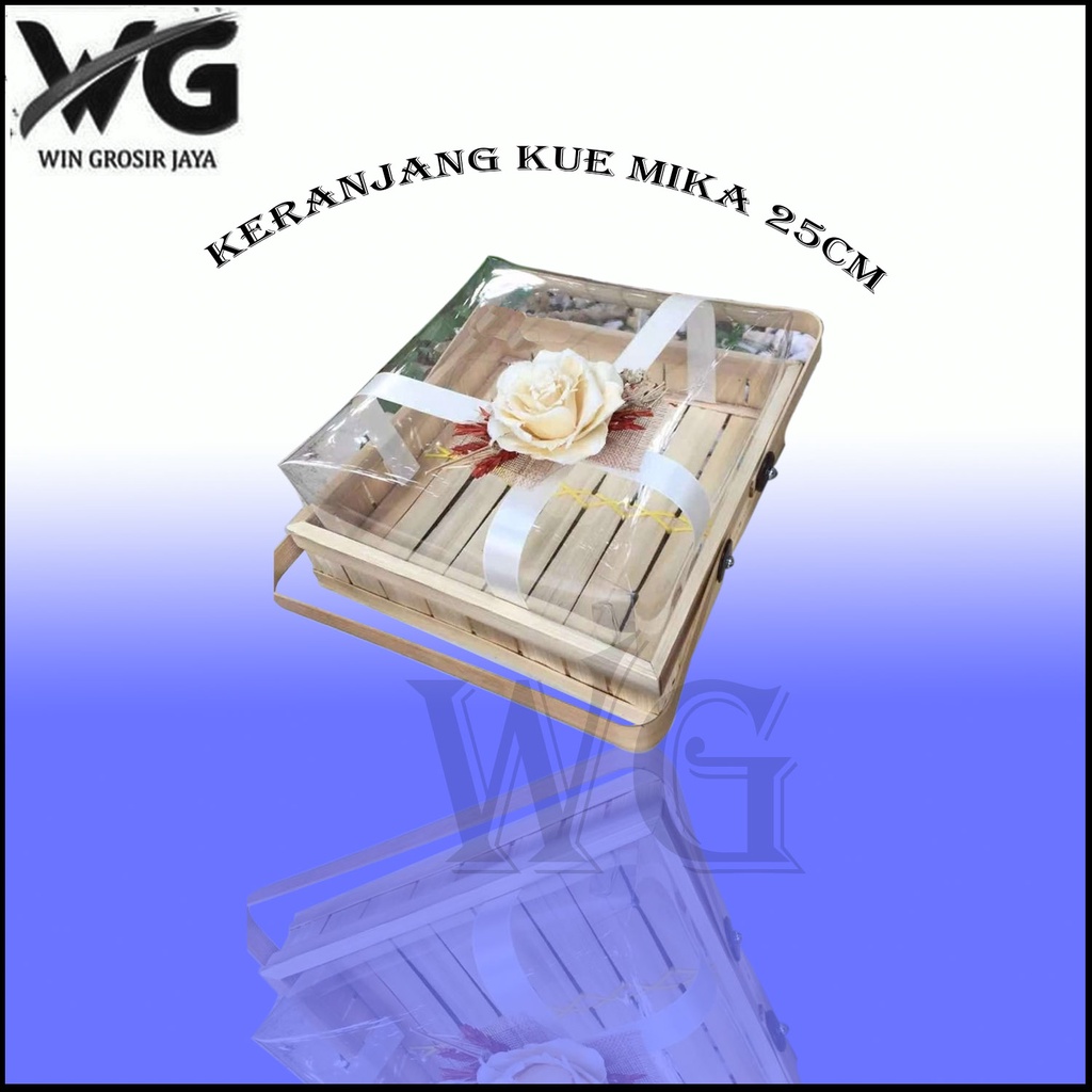 Keranjang Hantaran/Keranjang Kue mika/Keranjang Bambu Kotak 25 cm