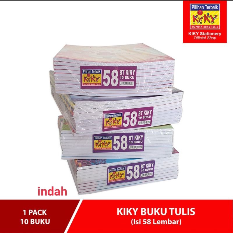 Grosir Buku Tulis Kiky 58 Lembar - Isi 10 Buku