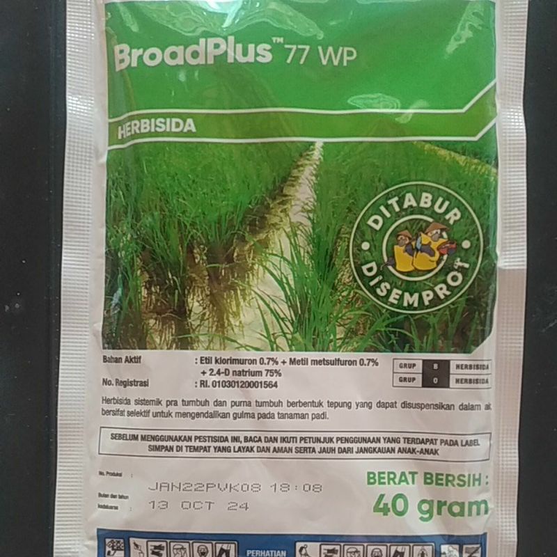 Obat Rumput Ally Plus/BroadPlus 77 wp Herbisida Selektif Untuk Gulma Sawah isi 40 gram/ suket di pad