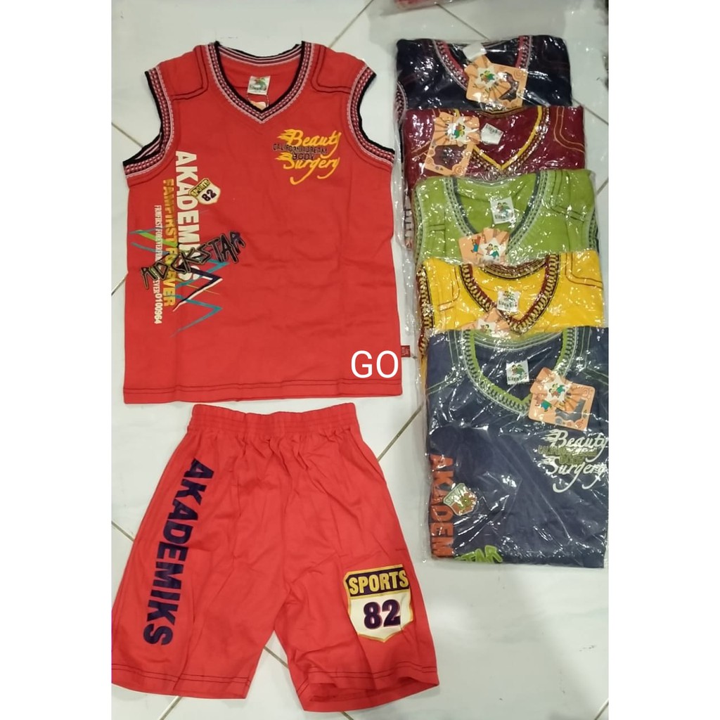 gos SETELAN LIBOY Anak Singlet Cowok Baju Oblong Laki Laki Tanpa Lengan Bergambar