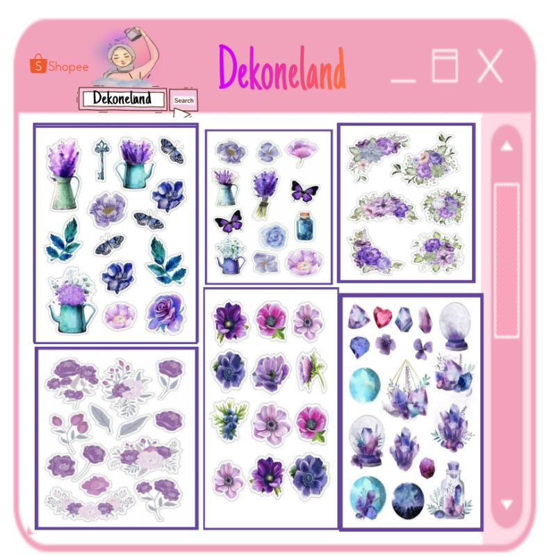 

sticker aesthetic flowers || Purple part1