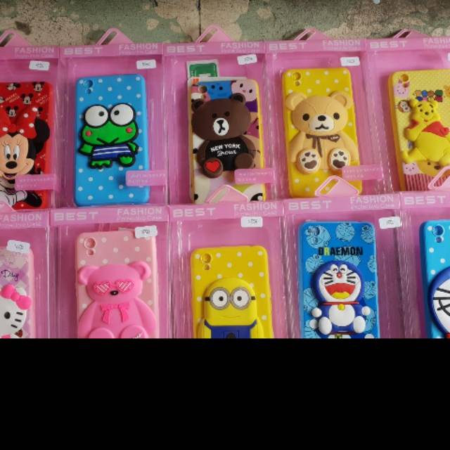 Samsung A7 2018 Case 360 Karakter Free Tempered glass Soft Case Casing Kartun Samsung A750 a7 2018