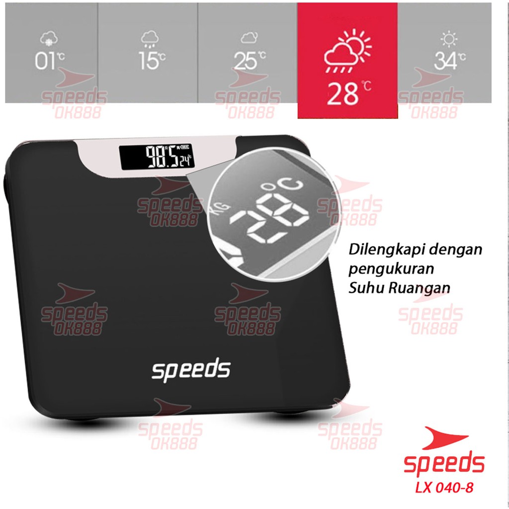 speeds timbangan badan digital 180kg scale kaca berat original 040 8