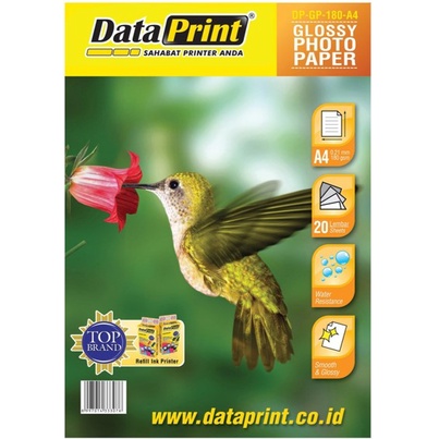 Kertas Foto A4 Data Print Glossy Photo Paper A4 (180 210 230 gsm) 20 Sheets