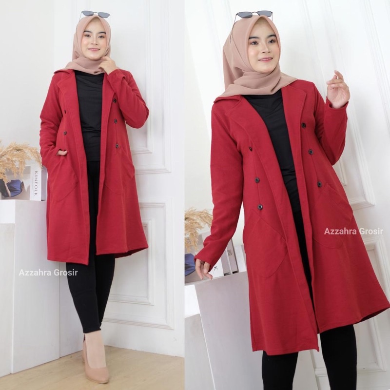 Cleva Cardi LD100+ Blazer Wanita Korea Outer Long Cardigan Panjang Wanita  / R.1 - 315-6337