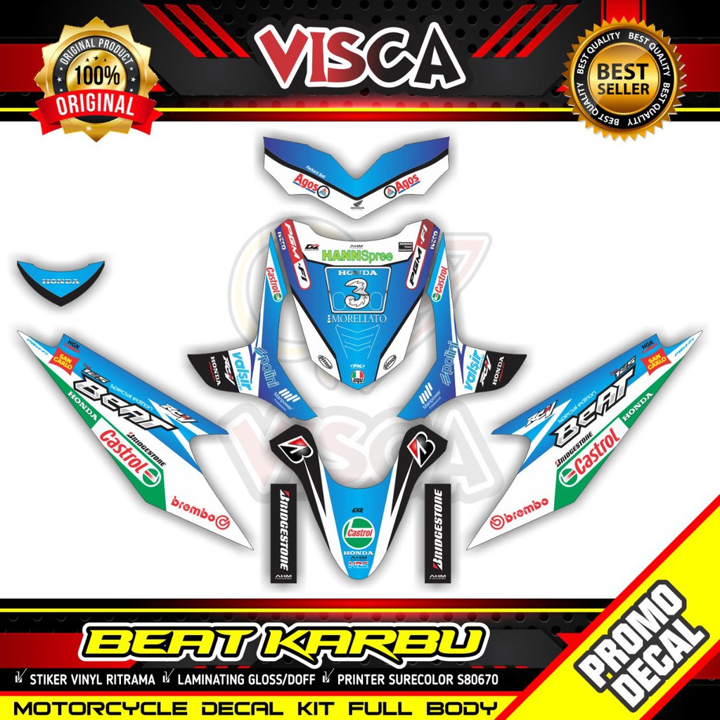 Decal Beat Karbu Decal Beat Full Body Stiker Beat Karbu CASTROL