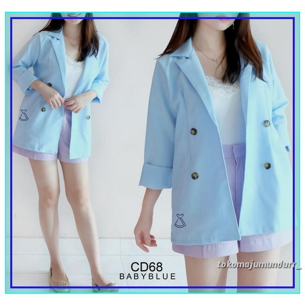 [Oniion] Blazzer Tebal Coat Cardigan Outer Wanita Import Jaket Korea Oversize Elegan Coat Cewek Blaz