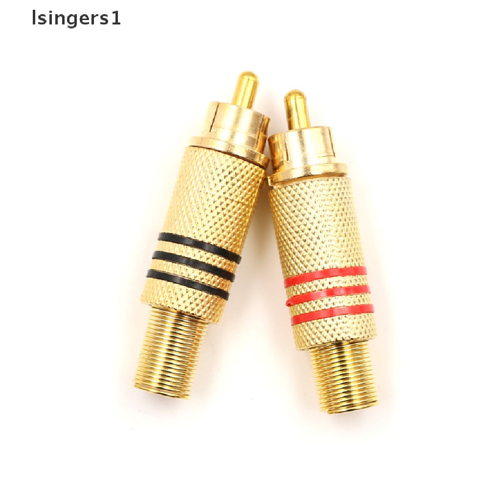 (lsingers1) 10pcs Konektor Jack Audio RCA Male Warna Merah / Hitam / Emas