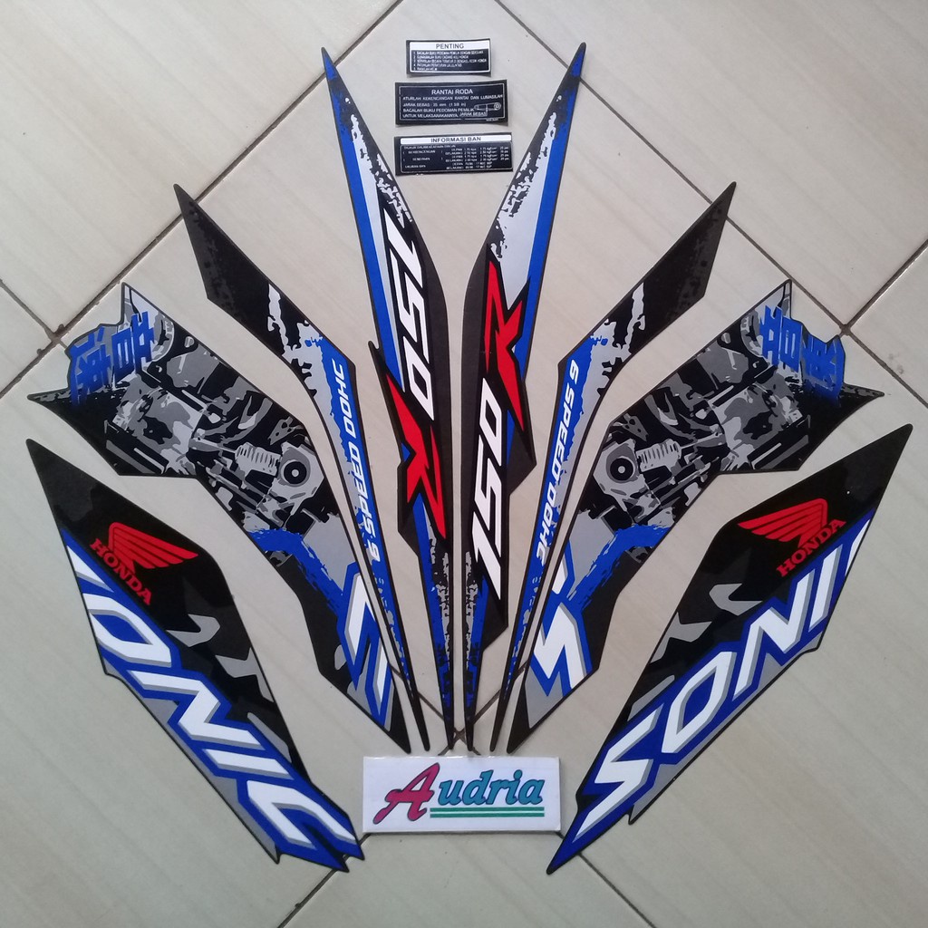 Stiker striping motor honda sonic 150r 2019 SE full Hitam R Merah