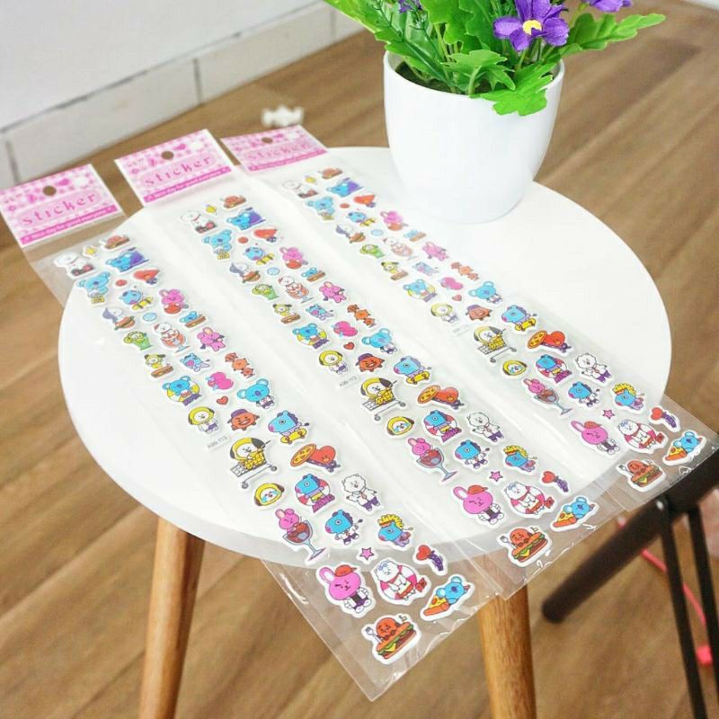 Stiker timbul BT21 Stiker 3D Hologram