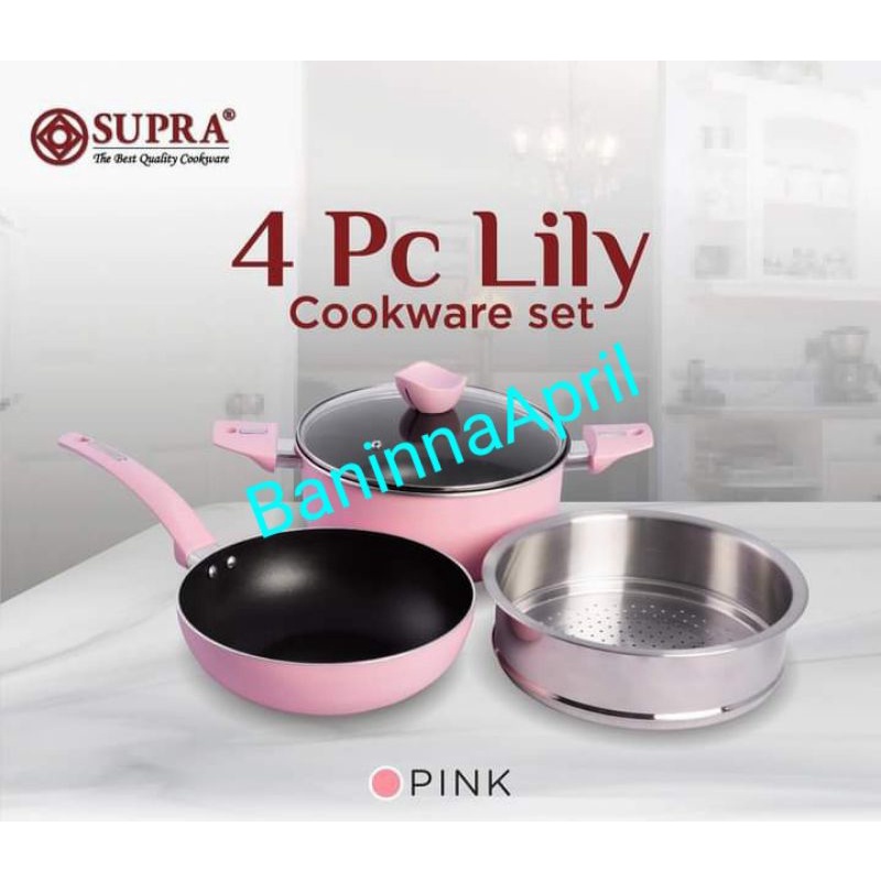 SUPRA Lily set 4pcs  Panci kukusan, wajan.