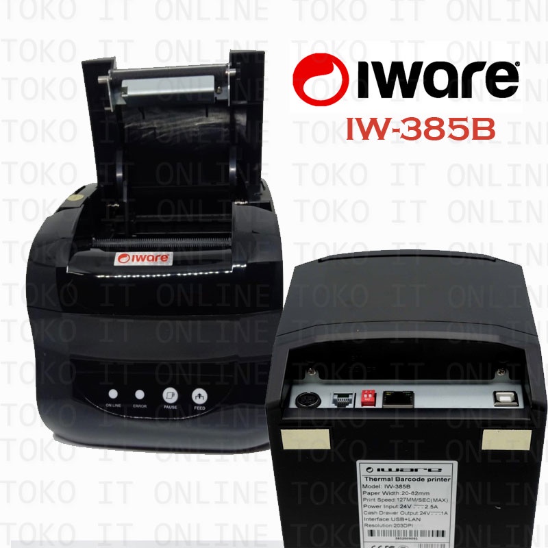 PRINTER THERMAL IWARE IW-385B USB LAN LABEL RESI STRUK KASIR 80MM