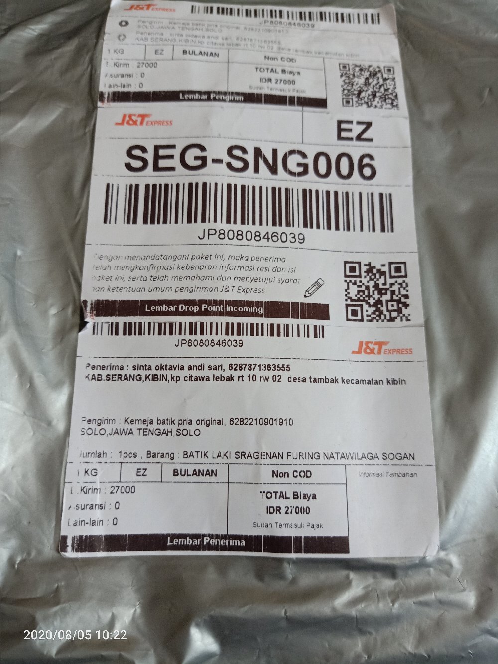 Promo Kemeja Batik Pria Lengan Panjang M L Xl Xxl Furing Natawilangan Peksi Klasik Hitam