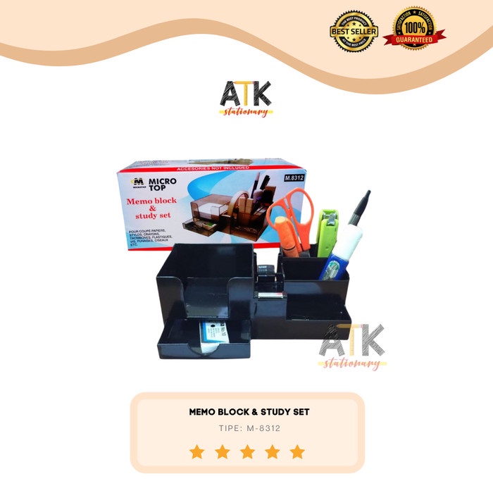 

tulis-alat-paket- memo block & study set microtop m.8312 atk -paket-alat-tulis.