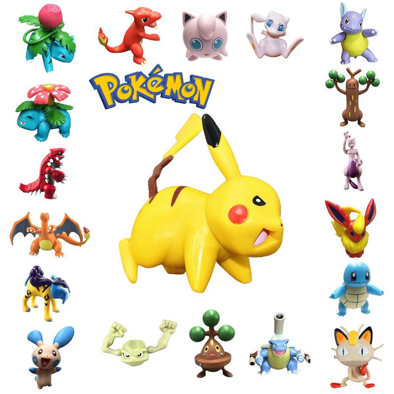 6cm Pokemon Anime Cartoon Character Figure Pikachu Mewtwo Charizard Collection Doll