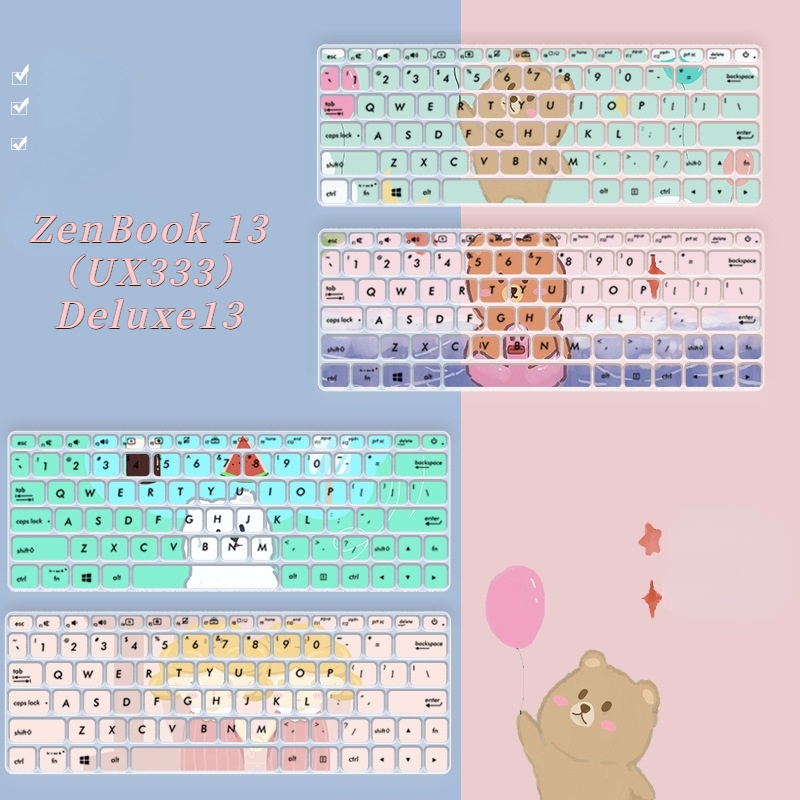 Film Pelindung Keyboard Motif Kartun Bunga Untuk ASUS Inspiron U2 U3300 Deluxe13 &quot;U3300 ZenBook 13 (UX333)