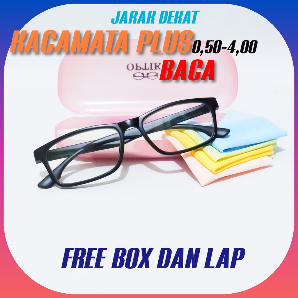 KACAMATA BACA/RABUN DEKAT/KACAMATA PLUS FREE BOX DAN LAP