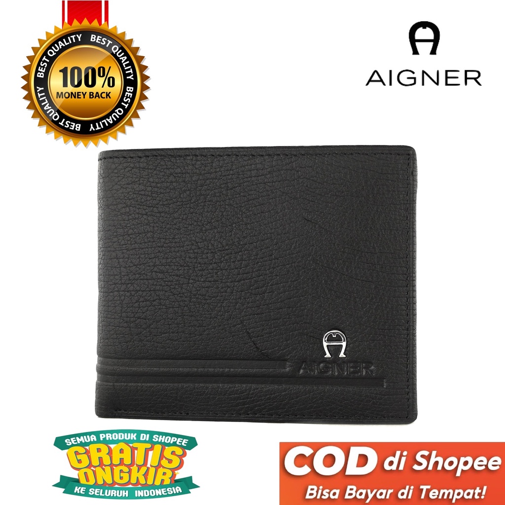 TOKOKOE - Dompet Pria model Tidur bahan Kulit Premium Dompet Lipat - AIG 1302-12 Black