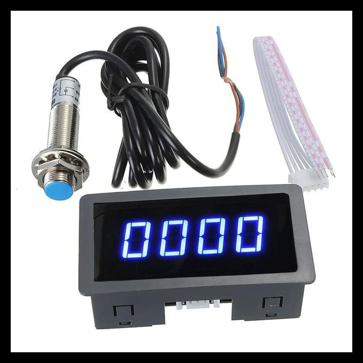 4 Digital LED Blue Tachometer RPM Speed Meter+Hall Proximity Switch Sensor ND