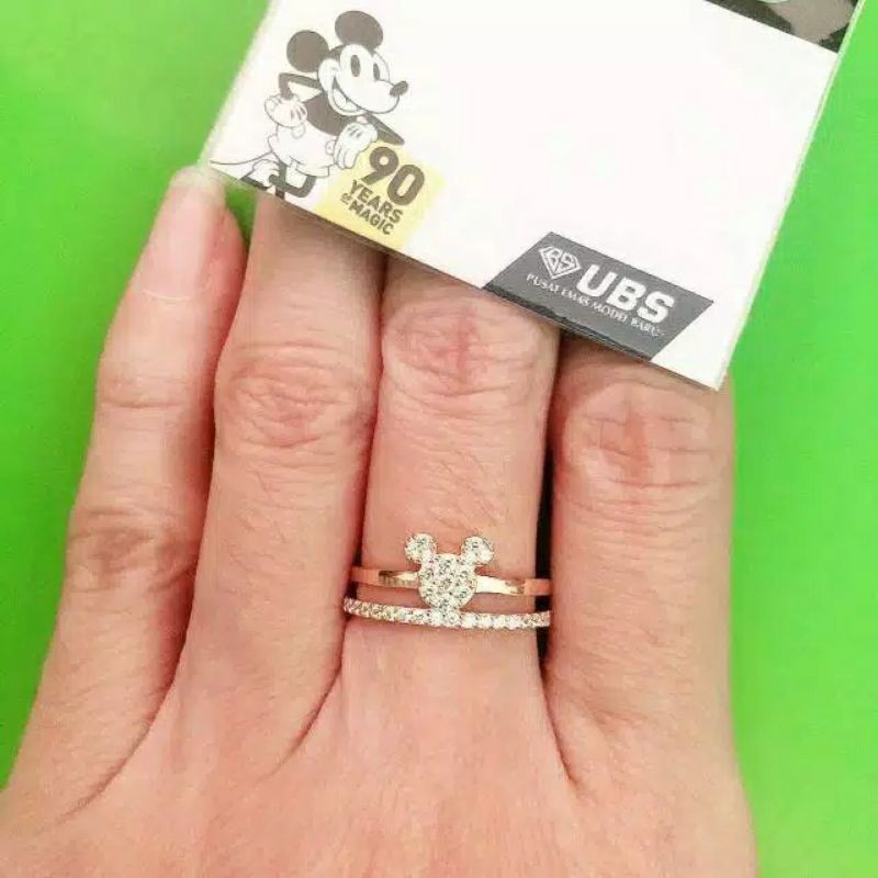 Cincin kepala mickey mouse tumpuk kadar 700