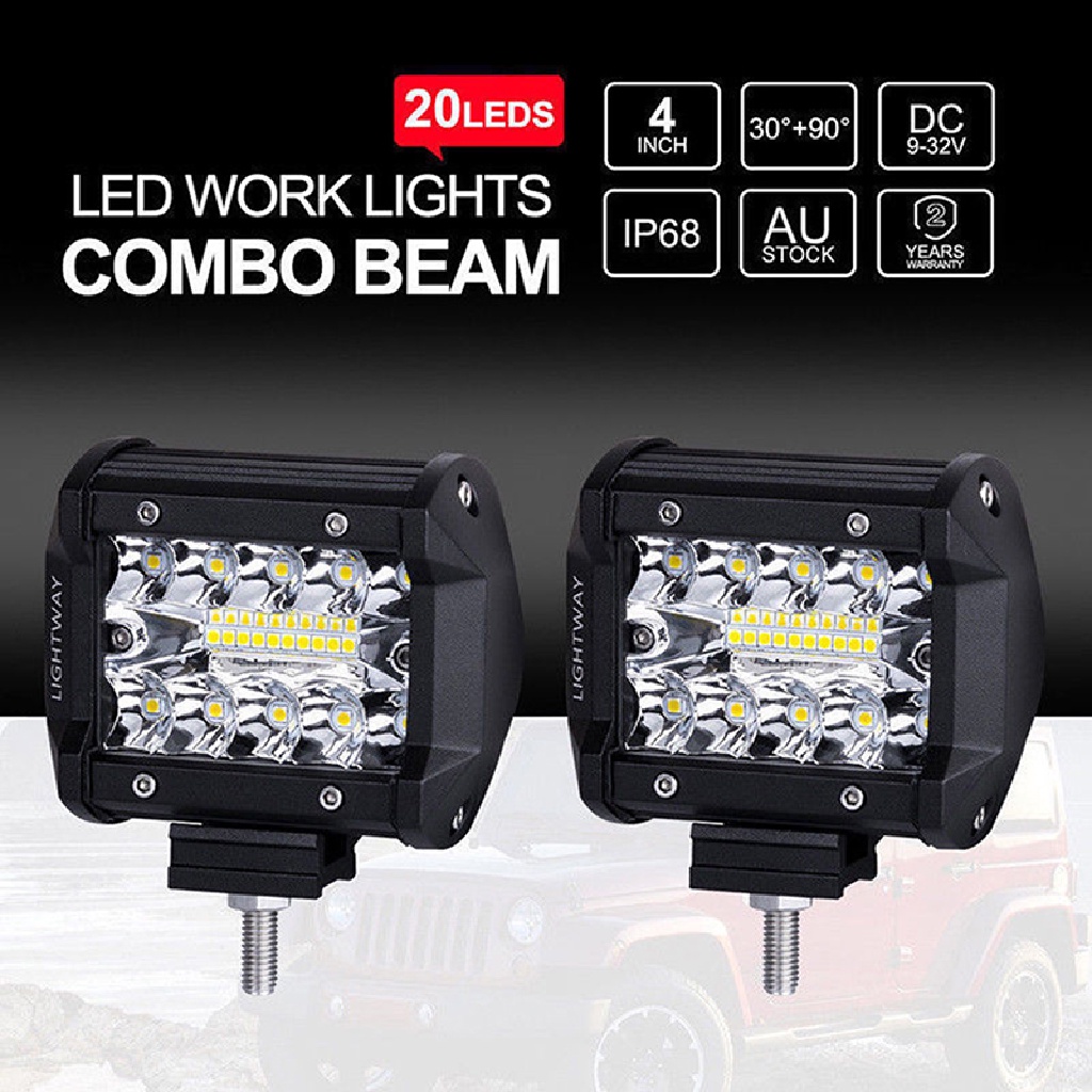 (Heavendenotation) Lampu Sorot 20-led 60w 4 &quot;Untuk Mobil Suv / Perahu Off Road