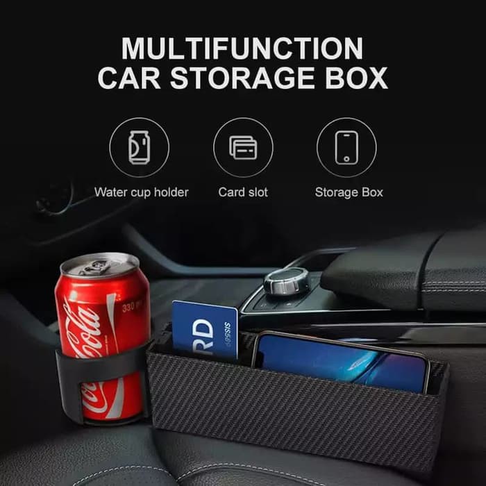 Car Seat Gap Storage Box Foldable Quilted Drink Cup Holder