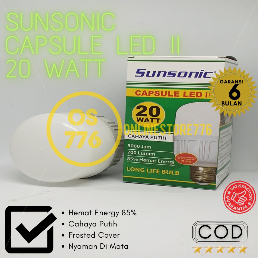 Lampu Sunsonic Capsule 20w Lampu LED 20 Watt Bohlam