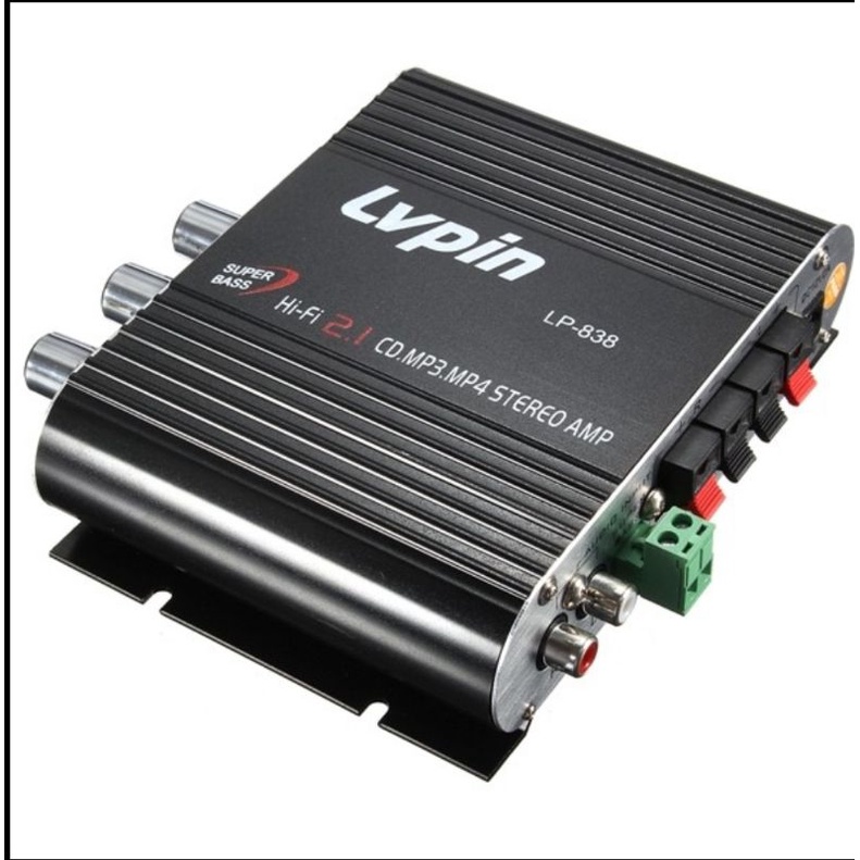 Ampli Treble Bass Booster 12V Mini Hifi Stereo Amplifier LVPIN-LP-838