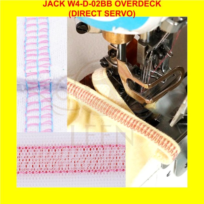 Mesin Overdeck Direct Servo Jack W4-D-02BB W 4 Overdek Jahit Kaos LEEN